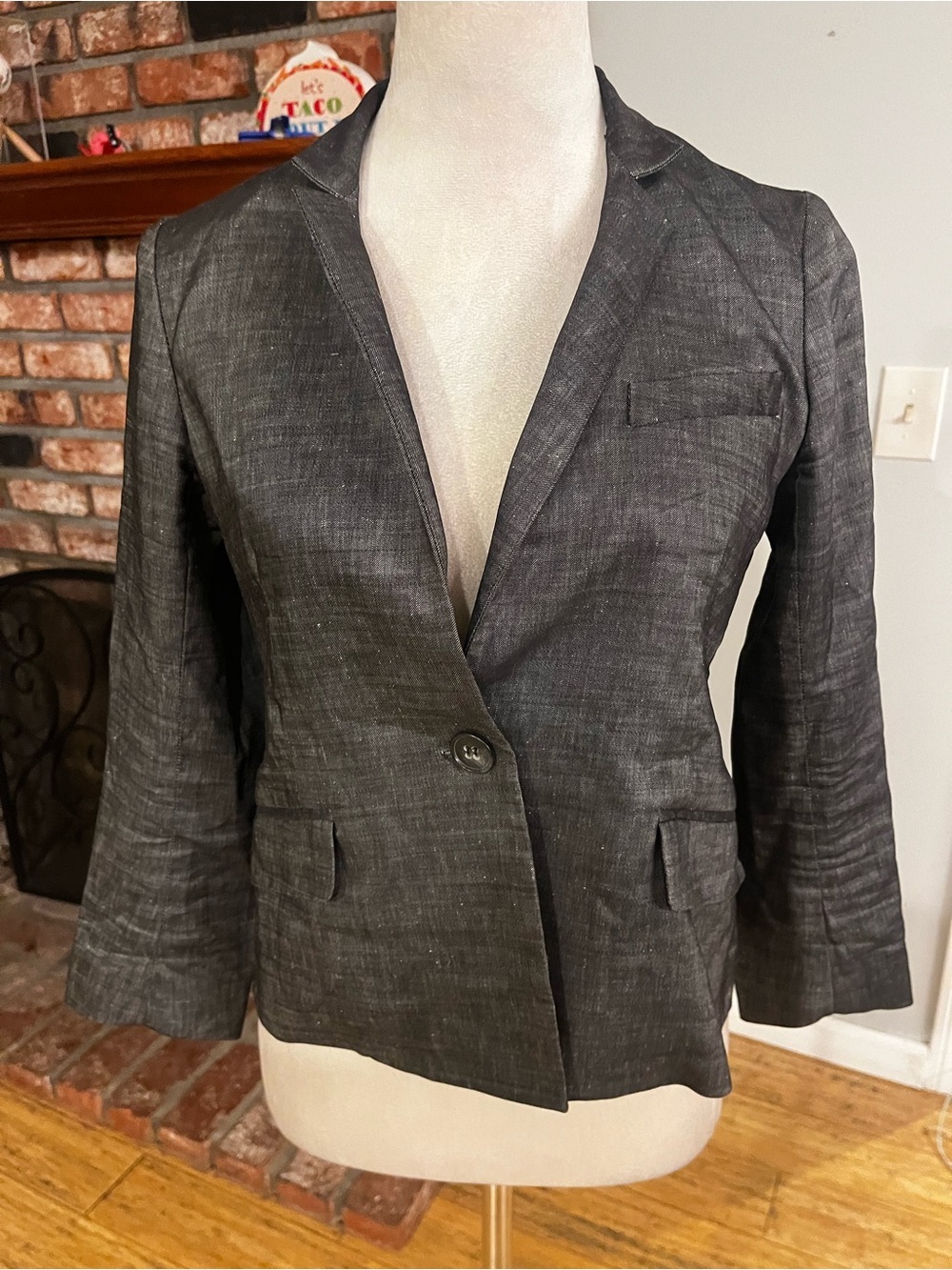 Theory $495 Slim Fit Linen-Blend Blazer